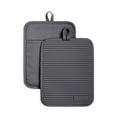 thumbnail image 2 of KitchenAid Ribbed Soft Silicone Pot Holder 2-Pack Set, Charcoal Grey, 7"x9", 2 of 6