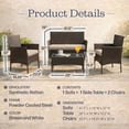 thumbnail image 6 of Lavish Home 4-Piece Patio Furniture Set with Couch, Chairs, and Table (Brown), 6 of 6