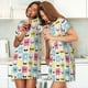 thumbnail image 4 of Easygdp Cute French Bulldog Camisón de manga corta para mujer, informal, estampado, 4 of 6