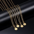 thumbnail image 4 of Flmtop Femmes Lettre Pendentif Rond en Acier Titane Chaîne Clavicule Collier Bijoux Cadeau, 4 of 10