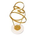 thumbnail image 4 of Abstract Swirl Sculpture Strong Metal Round Base Elegant Gold Color Geometric Sculpture for Family Office Library Cafe, 4 of 9