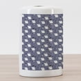 thumbnail image 3 of Polar Bear Ceramic Toothbrush Holder, Bears with Mountains Foliage and Trees Cartoonish Illustration, Decorative Versatile Countertop for Bathroom, 4.5" X 2.7", Ceil Blue White, 3 of 4