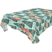 SKYSONIC Christmas Tree Tablecloth Waterproof Washable Polyester Square Table Cover Durable Tablecloth for Kitchen Dining Table Party Decor (54 X 72 Inch)
