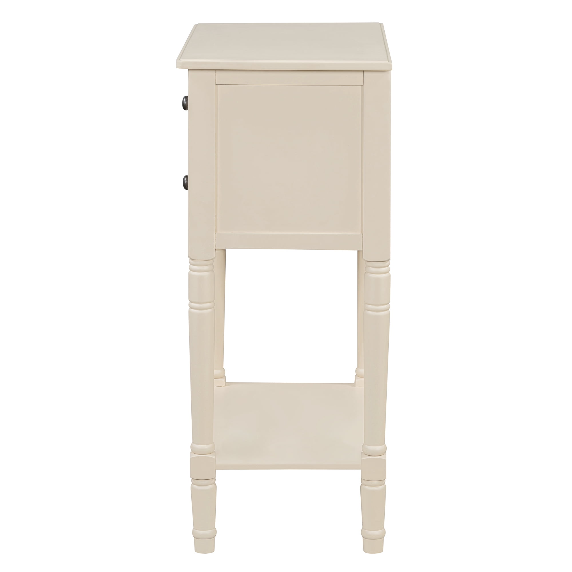 Euroco 23.7" Farmhouse Console Table with 3 Drawers, Narrow Sofa Table, Wood Entryway Table with Bottom Shelf for Living Room, Foyer,Beige