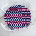 thumbnail image 3 of Ambesonne Navy and Blush Fitted Round Tablecloth, Psychedelic Lines, 56"- 60" Diameter, Magenta Purple Blue, 3 of 5