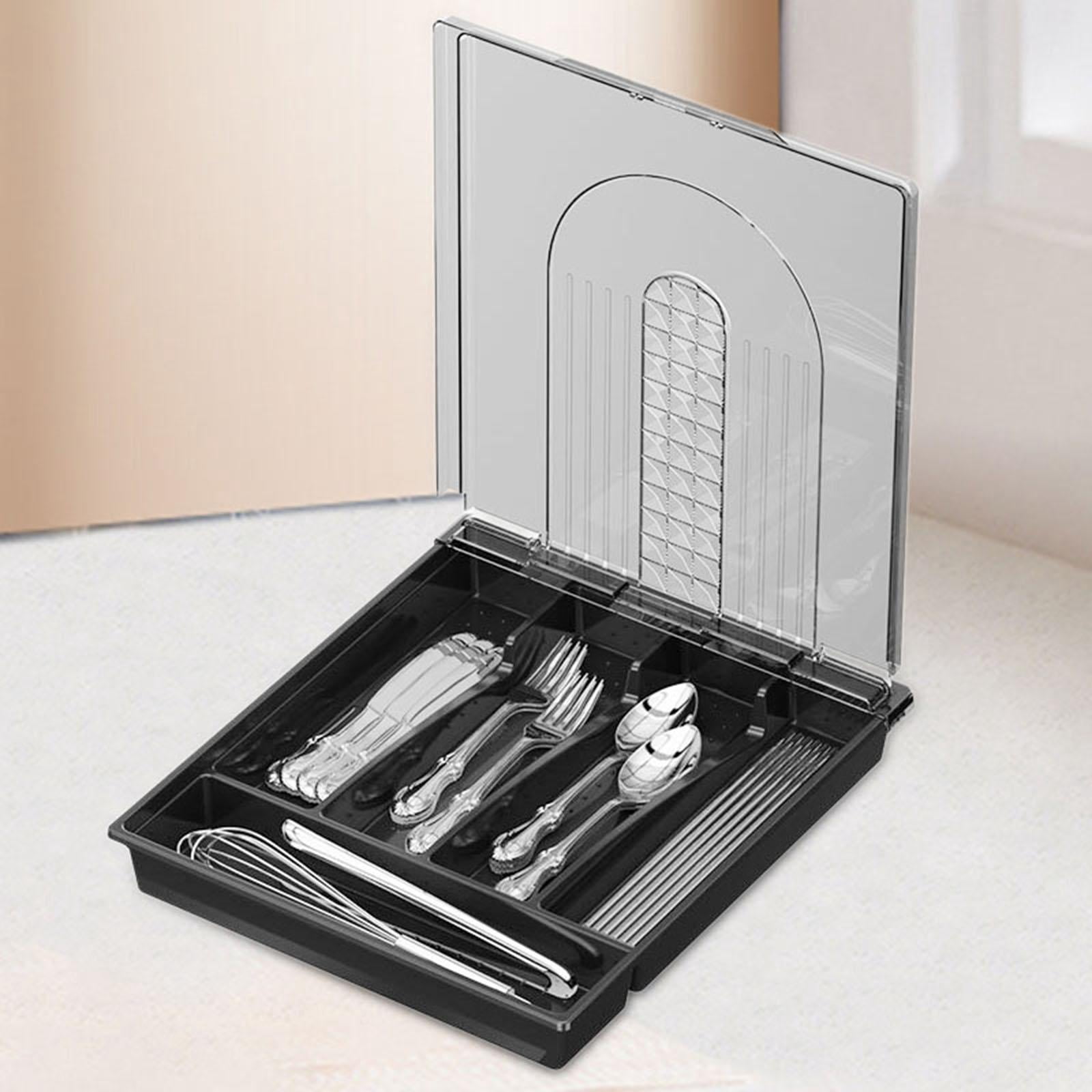 Fiocias Cutlery Silverware Tray 5 Compartments Silverware Holder Utensil Holder Utensil Color B