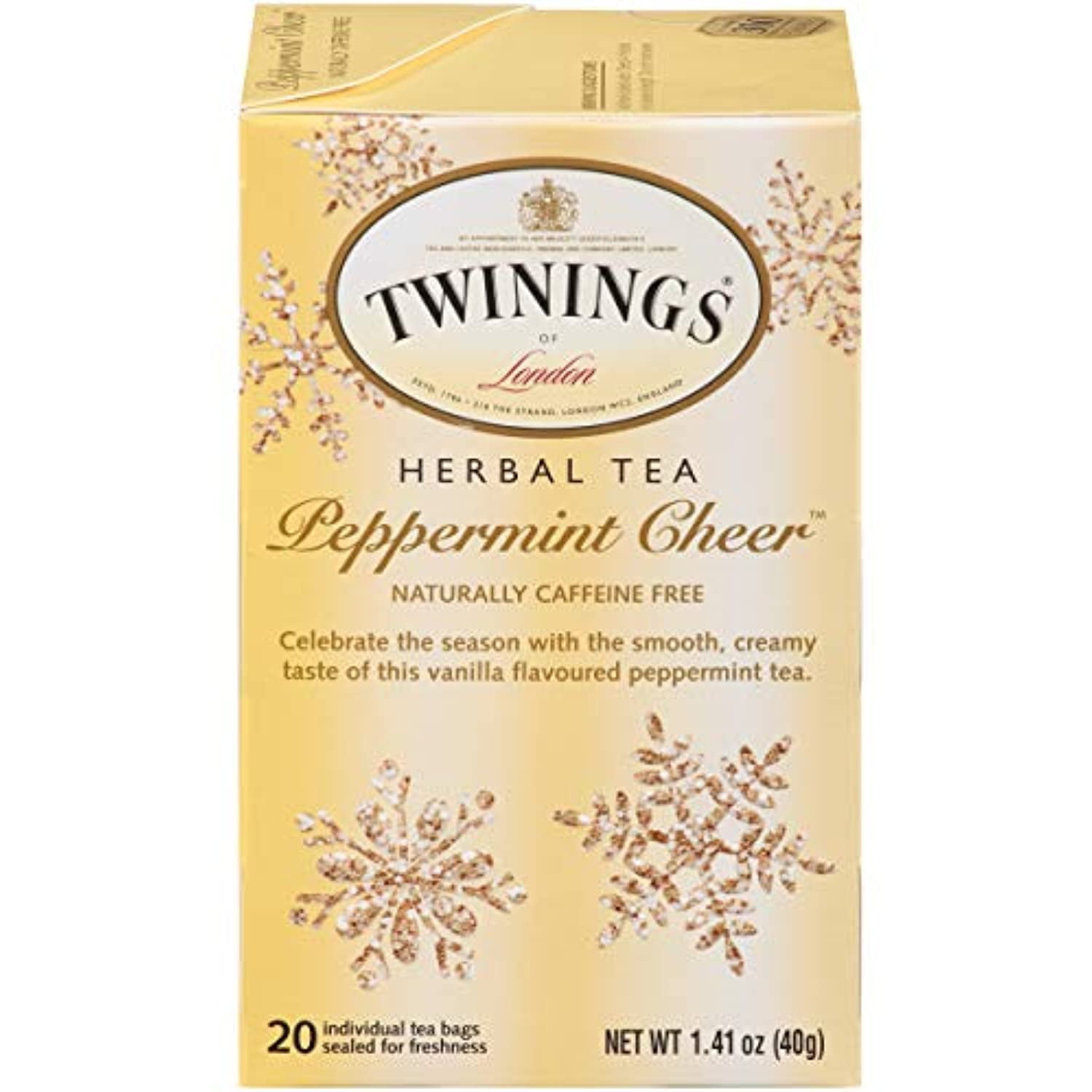 Twinings Holiday Variety Tea Bag Pack, Christmas Tea, Winter Spice, Gingerbread Joy, Peppermint Cheer, 20 Count (Pack of 4)