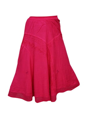 Mogul Womens Fashion Skirt Embroidered Rayon Maxi Skirts