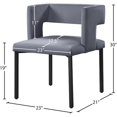 thumbnail image 5 of Meridian Furniture Caleb Gray Velvet Dining Chair (Set of 2), 5 of 5