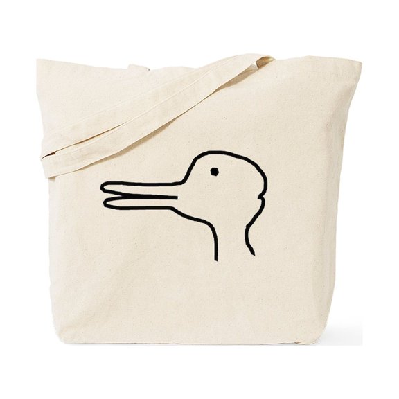 CafePress - Rabbit Duck Optical Ilusion Tote Bag - Unisex Canvas Tote Bag, Beige, 1-Piece