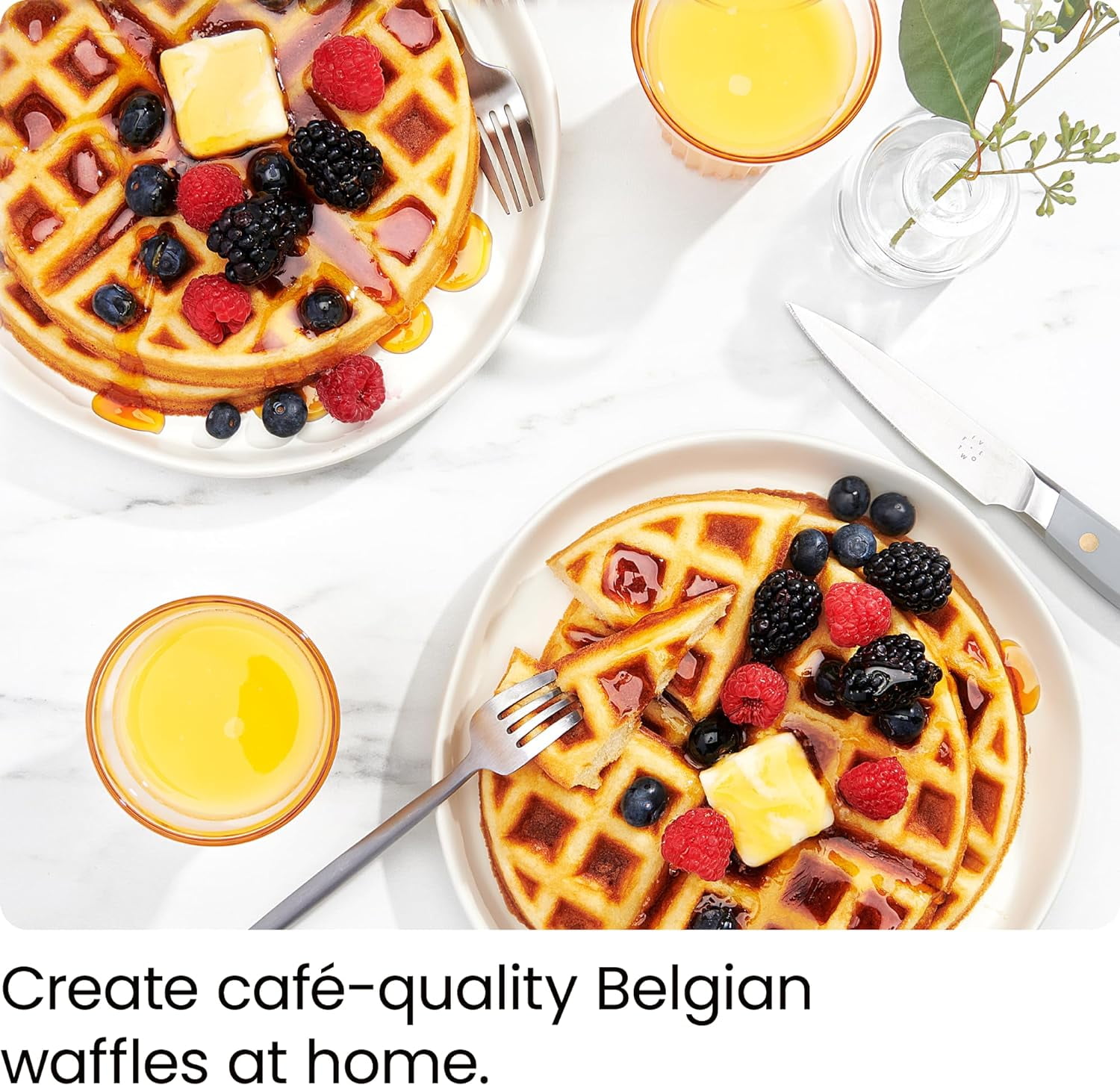 Chefman Flip Belgian Waffle Maker w/ Non Stick Plates, Adjustable Timer - Stainless Steel
