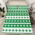 thumbnail image 2 of Manfei Merry Xmas Full Size Sheets,Retro Geometric Floral Bed Sheets,Green White Sheet Sets For Kids,Ultra Soft Home Decor,4 Pieces, 2 of 7