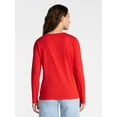 thumbnail image 4 of Time and Tru Women's Cotton V-Neck Tee with Long Sleeves, Sizes XS-XXXL, 4 of 6