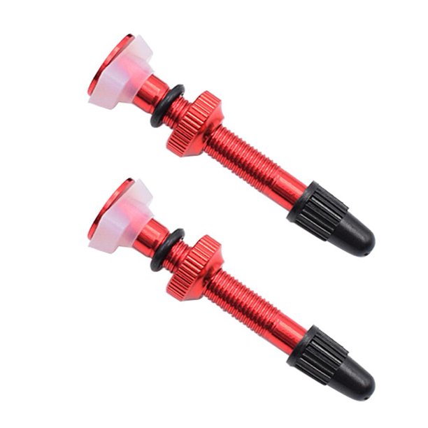 Bicicleta 2 uds MTB Road Bike Presta F/V válvulas de neumáticos sin cámara para llanta de carbono (rojo)