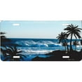 thumbnail image 1 of Beach Palm Scene Metal License Plate, 1 of 9
