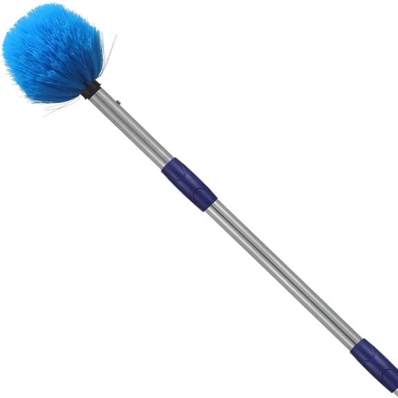 ACDANC Cobweb Duster with Pole,8ft Stainless Steel Pole Cobweb Brush with Medium-Stiff Bristles for Walls Beams Shelves Light Fixtures and Window Screens