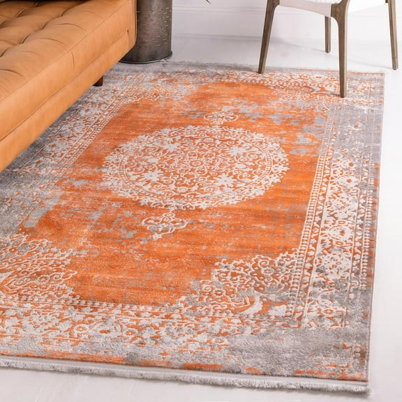 Unique Loom New Classical Collection Area Rug - Olwen (5' x 8' Rectangle Terracotta/Gray)