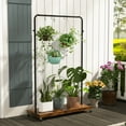 thumbnail image 3 of Costway Industrial Pipe Rolling Garment Rack Heavy Duty Clothing Rack with Hooks & Shelf, 3 of 10