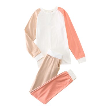 Hiiyo Ensemble de Pyjama à Manches Longues et Pantalon pour Grandes Filles, Tenue de Nuit Ajustée