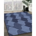 thumbnail image 3 of Ahgly Company Machine Washable Indoor Round Transitional Blue Area Rugs, 6' Round, 3 of 7