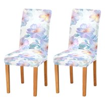 Yayeee 2 Pack Dining Chair Covers Stretch Parson Chairs Slipcovers Seat Protector, Pastel Flower Pattern