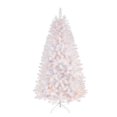 thumbnail image 3 of Alupssuc 6.5ft Pre-Lit Premium Artificial Hinged Classic Christmas Tree w/ Warm White Lights, Perfect Choice for Xmas Decoration, White, 3 of 6