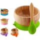 thumbnail image 1 of Plato de bambú para bebé con ventosa antideslizante que incluye plato con ventosa para bebé, plato de alimentación con ventosa constante, cuchara para bebé a juego, juego de vajilla para beb JFHHH pequeña, 1 of 4