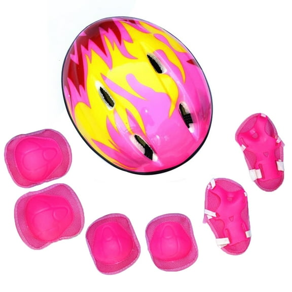 mightlink ML-001 Pink Polypropylene Kids Roller Skate Protector Set Motorcycle Accessory, 7 Pieces