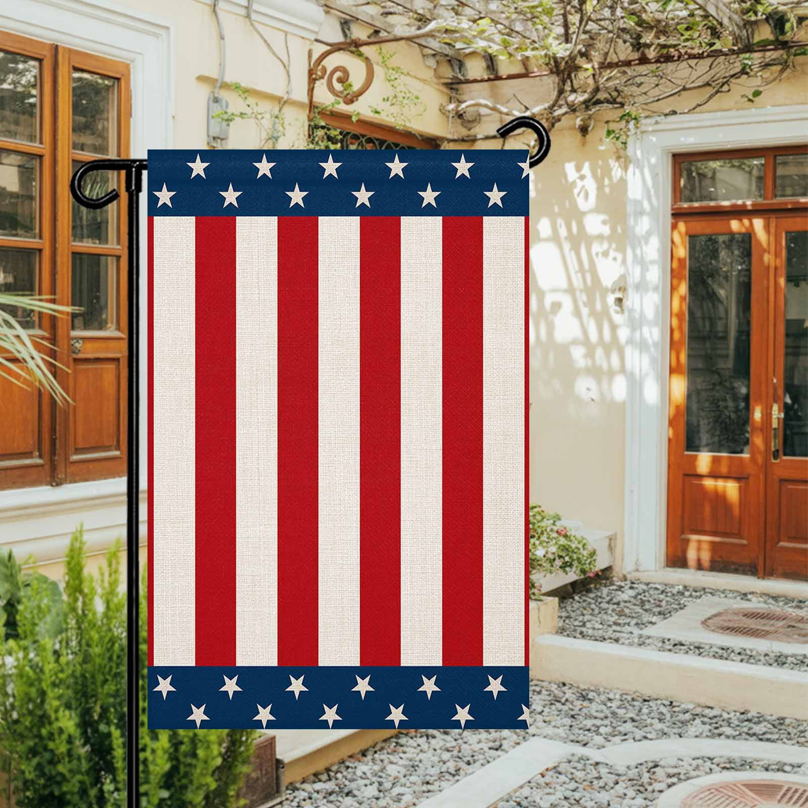 4th of July Garden Flags Patriotic Stars American Flag Garden Flag Double Sided Welcome Flag Vertical Red Stripes Independence Day Yard Flags for Outdoor Lawn Porch Memorial Day Decor 28x40 Inch