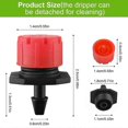thumbnail image 2 of 200pcs Adjustable Irrigation Dripper, 1/4\' Drip Irrigation System Micro Flow Drip Head Irrigation Mist Nozzles (Red), 2 of 5