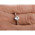 thumbnail image 2 of Limited Time Sale Classic 1.25 carat Morganite and Diamond Moissanite Engagement Ring in 10k Rose Gold for Women, 2 of 3
