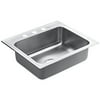 Moen 22125 Single Basin Drop-In Steel Kitchen Sink, Satin
