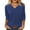 Dark blue, variant on Long Sleeve Shirts For Women Tops Summer Shirts Casual 2025 V-Neck 3/4 Sleeve Womens Blouses