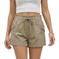 thumbnail image 1 of Short Casual de Mujer Con Cordón Ajustable y Bolsillos beige Grande, 1 of 5