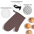 thumbnail image 3 of Honeii Red And Orange On Blue Teal Pattern Oven Mitts and Pot Holders, Silicone Oven Gloves,500 F Heat Resistant Oven Mitts Sets, 4PCS, 3 of 6