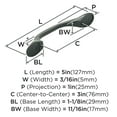 thumbnail image 5 of Amerock Ravino 3 inch Center-to-Center Matte Black Cabinet or Furniture Pull, 10 Pack, 5 of 6