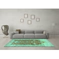 thumbnail image 3 of Ahgly Company Indoor Square Animal Turquoise Blue Traditional Area Rugs, 8' Square, 3 of 4