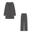 thumbnail image 2 of Conjunto de 3 Piezas de Punto para Mujer: Cárdigan de Larga, Camiseta Sin Mangas, Pantalón y Chándal. Gris Oscuro XXL, 2 of 4