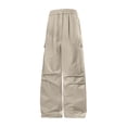 thumbnail image 7 of Ohufall Pants For Men Solid Color Loose Outdoor Pant Breathable Travel Casual Cargo Pant, 7 of 7