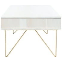 SAFAVIEH Reveena Bohemian Coffee Table, White Wash/Brass
