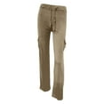 thumbnail image 4 of Pantalones de trabajo para mujer: pantalones harem casuales elásticos de cintura alta, estilo retro, tejido holgado, bolsillos, ideales para yoga y actividades al aire libre., 4 of 4