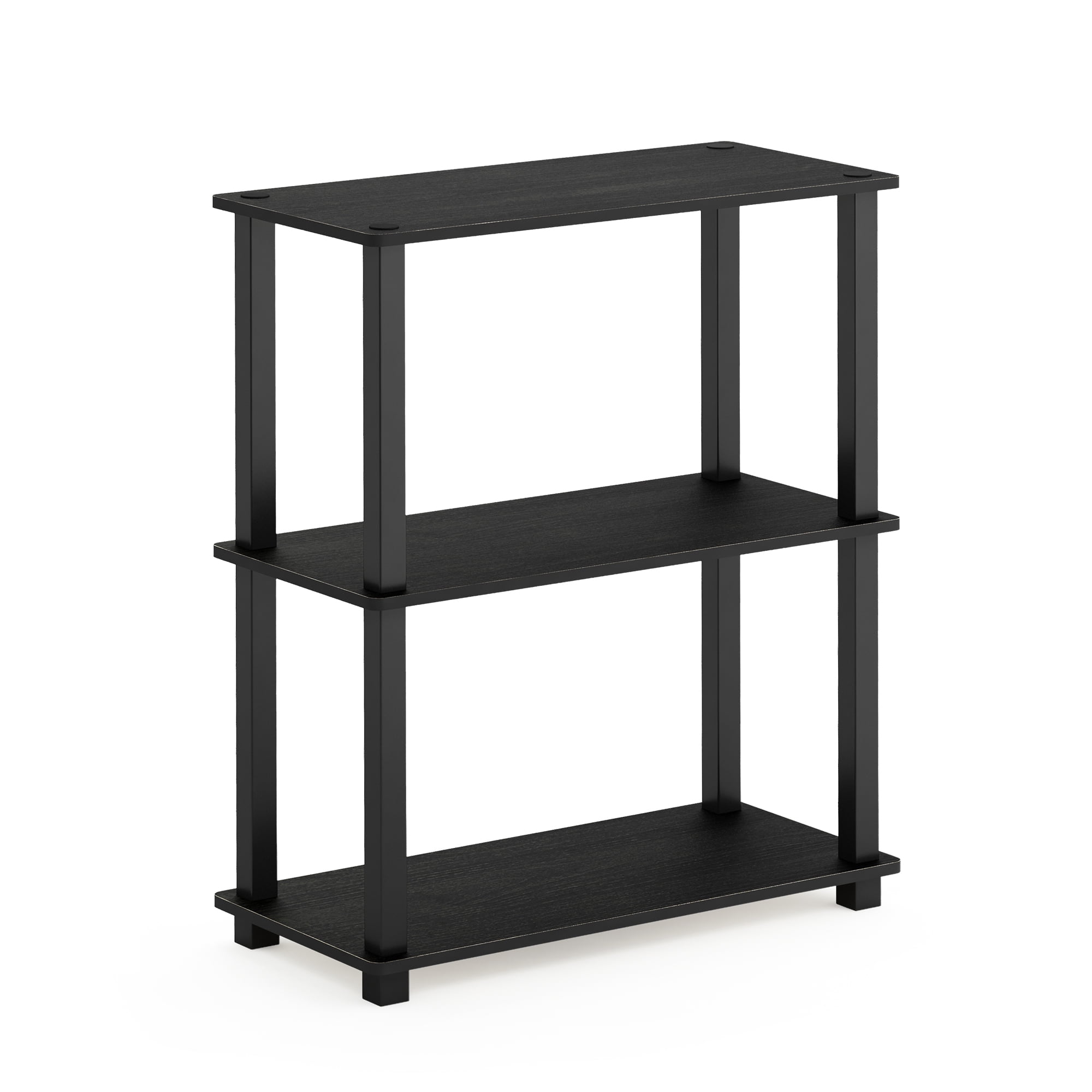 Furinno Turn-S-Tube 23.6 W x 11.4 D x 29.5 H 3-Shelf Decorative Shelves, Black