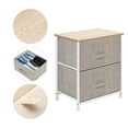 thumbnail image 1 of 2-Tier 2 Drawers Infant Fabric  Metal and Wood Drawer Chests  Beige, 1 of 8