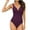 81 Purple, variant on Feimerou Womens Swimsuits One Piece Tummy Control Sexy V Neck Bathing Suit High Waisted Slimming Ruch Modest Swimsuit Swimwear