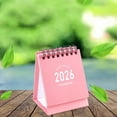 thumbnail image 4 of Mini Desk Calendar 2026-2027 - Use January 2026 to June 2027 Small Desktop Calendar Mini Daily Schedule Thick Paper Twin-Wire Binding with Stickers for Home Office School (Mini Pink), 4 of 8