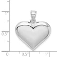 thumbnail image 2 of Beautiful Sterling Silver Rhodium-plated Polished Puffed Heart Pendant, 2 of 2
