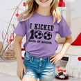 thumbnail image 2 of PMVFHDE Hauts pour Filles Grande Taille T-Shirt pour Filles T-Shirts Graphiques Mode Décontractée Imprimé Col Rond Manches Courtes T-Shirt Violet, 10-11 Ans, 2 of 4