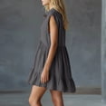 thumbnail image 5 of Horkkom Beach Dresses for Women Summer Collar Button Shirt Dresses Casual Mini Sleeveless Sundresses S, 5 of 6