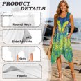 thumbnail image 5 of HELLHERO Summer Sleeveless Dress, Yellow Butterfly Art Print Side Pockets Sleeveless Sundress, With Side Pockets Irregular Hem Asymmetric Hem Midi Dress for Dating, 5 of 8