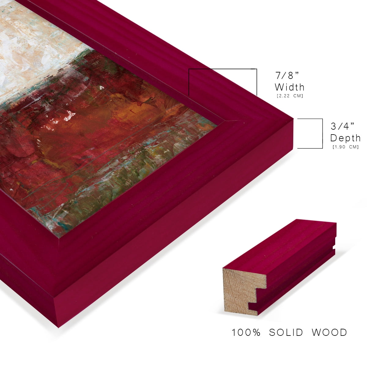 August Horizon II -Framed Print w/glass-Cherry Red